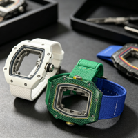 Montre automatique de luxe pour homme en fibre de carbone TPT de haute qualité, ultra-fine, squelette, mécanique, pour affaires et mode