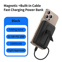 Chargeur de batterie portable mince, aimant puissant, PD20W, câble Type-C intégré, batterie externe 100000 mAh, charge rapide, ultra fin, magnétique