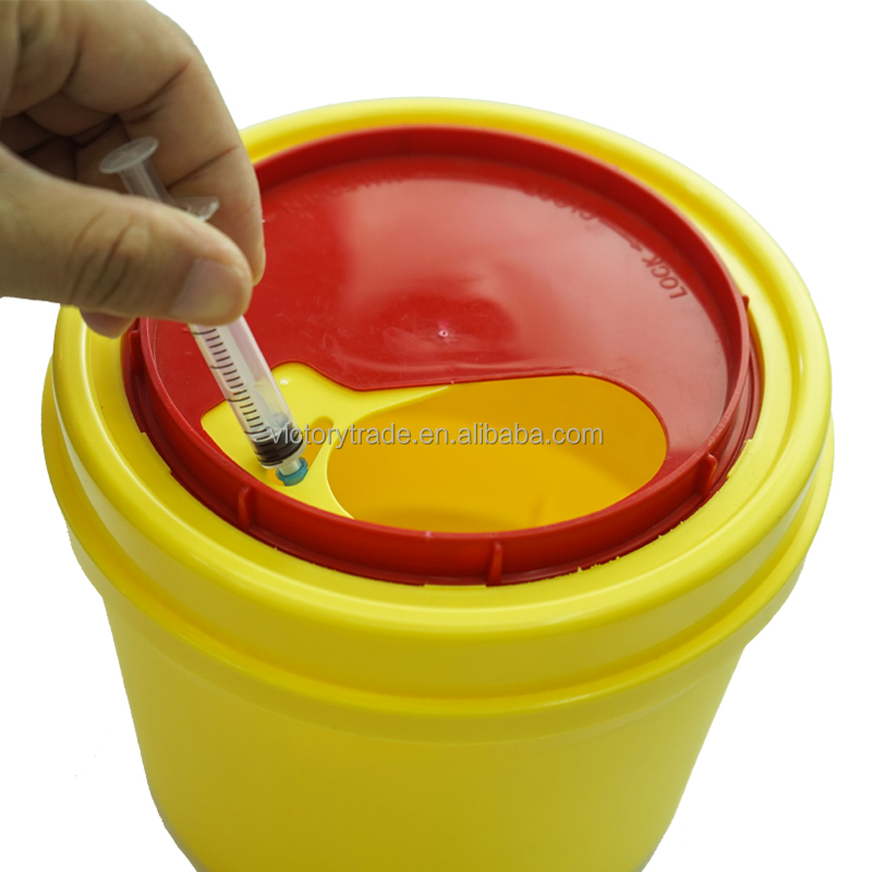 V-NC01 клиник круглое пластиковое ведро для удаления иглы Устранимый контейнер Сейф