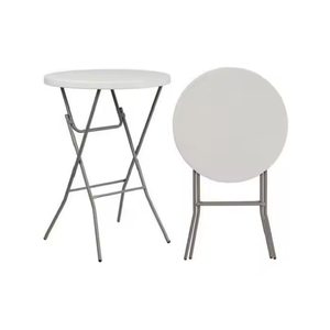 Tùy chỉnh hiện đại di động ngoài trời thanh bảng nhỏ thiết kế tròn với ống kim loại và bảng nhựa TOP gấp Bàn cà phê - Product Image 5