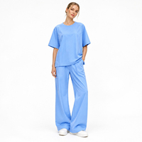 Tenue de travail médicale confortable anti-rides pour femmes, pantalon ample à jambes larges, idéale pour cliniques vétérinaires et hôpitaux, uniforme de médecin
