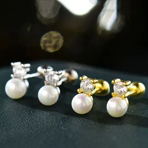 Dazgirl big pearl studd earrings