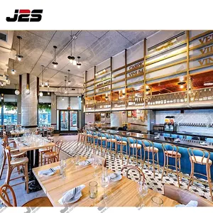 Coffee Shop Restaurant Booth Seating Table and Chairs America Custom Modern Dining Set Dining Room Furniture Wooden Chair