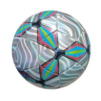 Grosir bola sepak bola ukuran 5 PVC perasaan logam Laser hadiah promosi sepak bola