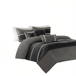 7 Piece <b>Comforter</b> <b>Set</b> Floral Printed Woven Cotton Plain Home Bedding Queen King Super King - Product Image 1