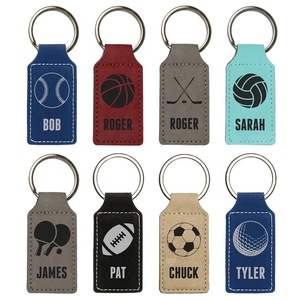 LLavero de cuero sintético ecológico con logotipo grabado con láser, regalo de recuerdo personalizado, logotipo rectangular, portachiavi - Product Image 5