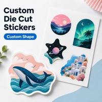 Feuilles d'autocollants découpés sur mesure, imperméables, imprimés UV, autocollants adhésifs pour cadeaux, artisanat, emballage, vente en gros