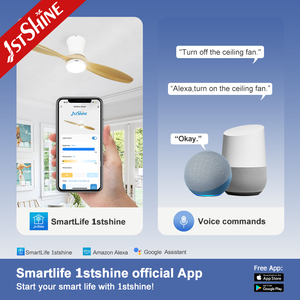 1stshine Quạt Trần Trường phòng khách 56 inch 2 lưỡi tự nhiên điện 3 màu 18W dẫn quạt trần với ánh sáng - Product Image 6