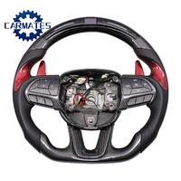Volant en fibre de carbone forgée avec cuir perforé pour Dodge Challenger Charger SRT Hellcat 2015-2024, modification de course
