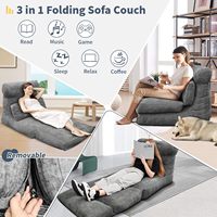 Canapé-lit pliant multifonctionnel avec dossier intégré et housse zippée lavable pour usage domestique