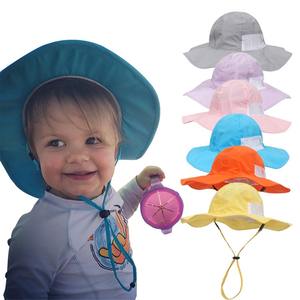 Kustom anak-anak topi Bucket UPF50 + lebar penuh perlindungan matahari dengan tali leher bernapas Mesh topi musim panas untuk 0-8 tahun - Product Image 1