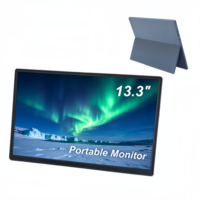Écran externe de 13,3 pouces pour téléphones, ordinateurs portables, Switch, jeux, moniteurs portables plug & play pour Macbook, Chrome, deuxième moniteur