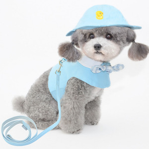 Wholesale Pet Supplies <strong>Unique</strong> Designer <strong>Dog</strong> Harness and <strong>Leash</strong> Set Fabric <strong>Dog</strong> Harness <strong>Leash</strong> Hat Set - Product Image 2