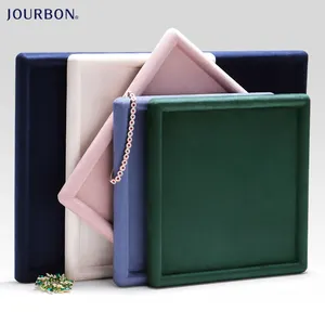 Новые китайские зеленые фланелевые витрины для ювелирных изделий Jourbon для колец, серег, браслетов, витрин для ювелирных изделий
