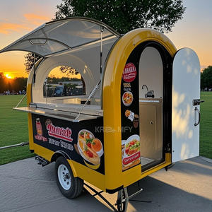 Mini-remorque de cuisine mobile de type caravane, modèle rond, pour bubble tea et desserts - Product Image 2