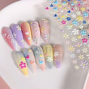 Pegatinas <span class=keywords><strong>de</strong></span> <span class=keywords><strong>Uñas</strong></span> 5D con Flores en Relieve, Coloridas, Diseño Simple, DIY, Flores Silvestres, Girasoles, Margaritas, Arte Grabado <span class=keywords><strong>de</strong></span> Primavera, Calcomanías para Manicura - Product Image 4