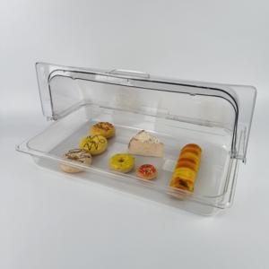 ฝาครอบอาหารแบบใสม้วนด้านบนทำจากอะคริลิคฝาครอบสำหรับโชว์เค้กขนมหวานแบบโดมฝาครอบสำหรับจัดแสดงเค้กคัพ<span class=keywords><strong>เค้ก</strong></span> - Product Image 4