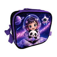 Ensemble de sacs d'école OEM personnalisés pour fille, motif astronaute et panda, 3 pièces : sac à dos mignon pour l'école primaire avec boîte à lunch et trousse à crayons