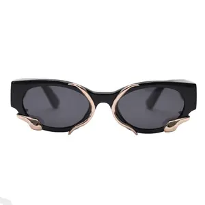 luxury ready stock glasses metal snake design triangle tr90 frame polarized TAC lens driving fishing sunglasses for unisex