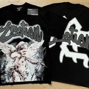 Camiseta de Hombre Estilo Hip Hop con Diseño de Cupido, Manga Corta, Oversize, Estilo Urbano Informal, 100% Poliéster, Antiarrugas y Antipilling para Uso Diario - Product Image 1