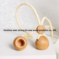 Bouteille d'aromathérapie pour voiture en gros avec couvercle en bois, corde de levage épaissie, couvercle en hêtre, forme ronde, personnalisation du logo