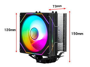 Refrigeración de tubo de calor de cobre QiuzAim 4 para escritorio AM4 2011 4 pines PWM E5 <span class=keywords><strong>Cpu</strong></span> 120mm ventilador Infinity Mirror ordenador X79 placa base X99 - Product Image 6