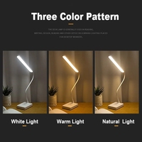 Lampe de table LED pliable USB rechargeable Veilleuses Dimmable Chambre à coucher Décoration Touch Control Lampe de bureau Étudiants Livres Lumière