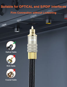 Câble audio numérique Toslink à <span class=keywords><strong>fibre</strong></span> <span class=keywords><strong>optique</strong></span> de qualité sonore Hi-Fi, boîtier en alliage de zinc, câble audio Toslink plaqué or - Product Image 6