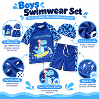 Ensemble de maillot de bain pour enfants, maillot de bain d'entraînement avec bonnet de bain assorti