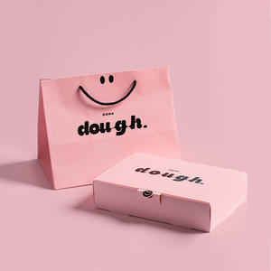 Vente en gros de sacs de boîtes à biscuits étanches en papier rose de qualité alimentaire avec logo personnalisé pour emballage de <span class=keywords><strong>mochi</strong></span> et beignet pour boulangerie pâte à biscuits pour aliments pour bébés - Product Image 4