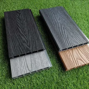 3d Embossed Fencing Board 165*20mm Wooden Texture Embossing Anti Uv Waterproof Wpc Fence Board For Outdoor