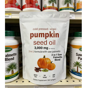 Aceite de Semilla de Calabaza con Saw Palmetto en Cápsulas Blandas, Fabricante, 300 Unidades, Suplemento Herbal Prensado en Frío, Venta al por Mayor - Product Image 4