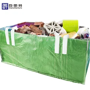 Skip Garden Waste FIBC Bulk Big Jumbo Waste Bags PP Laminated UV New Dumpster 1.5 Ton 500-3000kg Antistatic Acceptable BT-B1-01