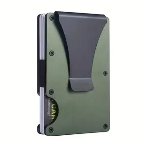 Porte-cartes portefeuille en métal aluminium pratique Solution de stockage efficace pour plusieurs cartes