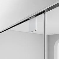 Porte de douche pivotante FUSA, paroi de douche encadrée carrée, cabine de douche en verre trempé de 10 mm, acier inoxydable 304, hôtel, appartement