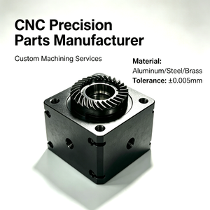 ชุดเกียร์บ็อกซ์แบบสั่งทำพิเศษด้วยเครื่อง CNC พร้อมชุดขับเคลื่อนเฟืองเกลียวแบบ Bevel Gear ความแม่นยำสูง กล่องเกียร์แบบมุมฉาก ตัวเรือนอะลูมิเนียมสีดำ - Product Image 1