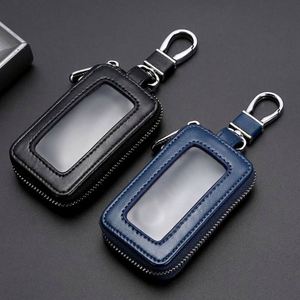 Porte-clés de voiture en cuir de qualité supérieure, élégant, universel, avec fermeture éclair, pour homme/femme, cadeau promotionnel prêt à l'emploi - Product Image 2