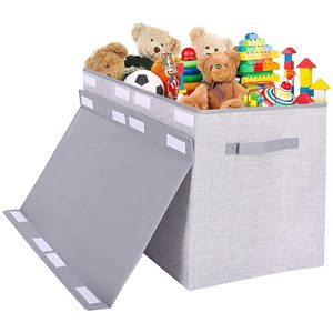 Cestas Organizadoras de Tela Negras Plegables, Caja de Juguetes para Niños con Tapas - Product Image 4
