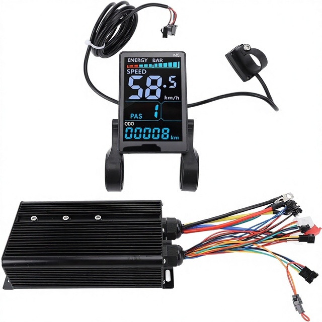 72V Electric Controller Kit Aluminum Alloy 80A Sine Wave Color Screen LCD Meter DIY Electric Bike/Scooter Motor Controller
