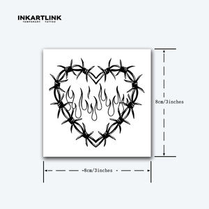 <span class=keywords><strong>Tatouage</strong></span> semi-permanent en forme de cœur en fil de fer <span class=keywords><strong>barbelé</strong></span> imperméable et sûr, <span class=keywords><strong>tatouage</strong></span> écologique à base de jus naturel, dure 2 semaines - Product Image 4