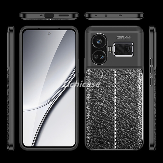 Lichicase High Quality Lychee Leather Cell Phone Case for Realme GT5 Shockproof Protection Cover