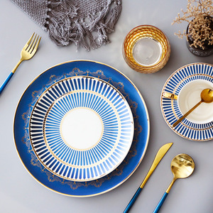 Vaisselle européenne dorée <span class=keywords><strong>de</strong></span> luxe en céramique arabe délicate petite assiette à steak <span class=keywords><strong>de</strong></span> <span class=keywords><strong>bœuf</strong></span> - Product Image 5