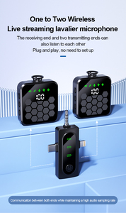 ميكروفون Lavalier لاسلكي صغير QY66 3-in-1 مسجل ميكروفون تسجيل G cast لاسلكي محمول للهاتف بودتكتوك لايف - Product Image 4