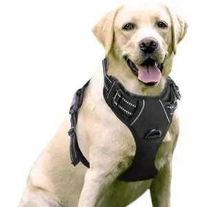 New Big Dog Harness Reflective Adjustable Pet Chest Strap Training Leather Harness For Dog