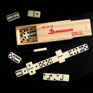 ชุดโดมิโนไม้ดับเบิ้ลซิกซ์ 28 แผ่น พร้อมกล่องเก็บไม้ ทนต่อการขีดข่วน เกมพัฒนาสติปัญญาและความบันเทิง - Product Image 3