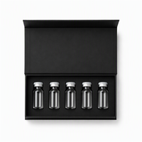 Boîte cadeau rigide en forme de livre pour 5 flacons de peptides, boîte d'emballage pour flacons de poudre lyophilisée cosmétique avec insert en mousse EVA pré-découpée