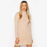 Robe pull tricotée décontractée à manches longues pour femme, nouveau style simple et abordable, idéale pour le club, vente en gros
