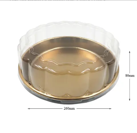 Boîtes rondes en plastique de qualité alimentaire, Offre Spéciale/260 récipients pour gâteaux jetables, emballage avec couvercle transparent