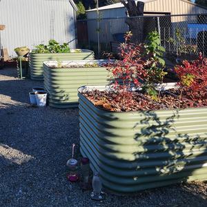 32 "x 3.5ft X 8ft Aluzinc亜鉛亜鉛メッキプランターボックスモジュラー段ボール金属上げガーデンベッドキットブレースロッド付き32" 背の高い12 in 1 - Product Image 1