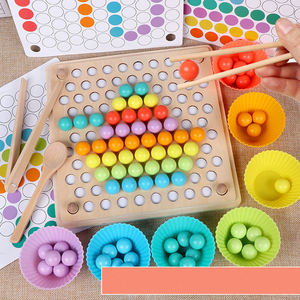 Nouvelles baguettes d'apprentissage en bois pour l'entraînement cérébral, jouet coloré pour la pratique des mathématiques, perles mathématiques Montessori en bois - Product Image 5